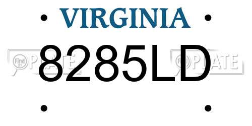8285LD Virginia License Plate