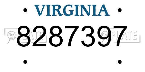 8287397 Virginia License Plate