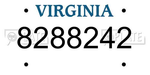 8288242 Virginia License Plate