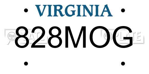 828MOG Virginia License Plate