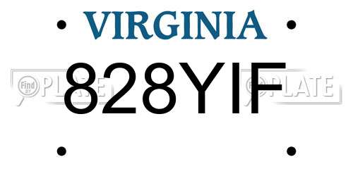 828YIF Virginia License Plate