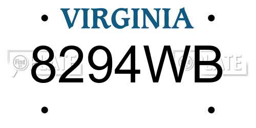 8294WB Virginia License Plate