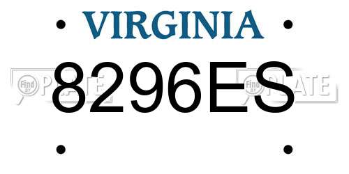 8296ES Virginia License Plate