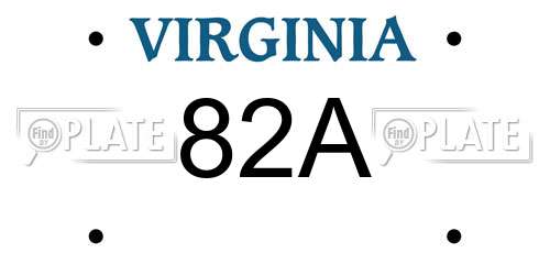 82A Virginia License Plate