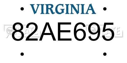 82AE695 Virginia License Plate