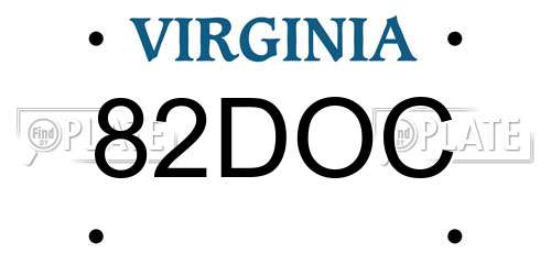 82DOC Virginia License Plate