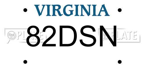 82DSN Virginia License Plate