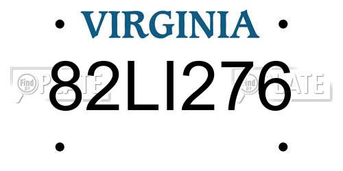 82LI276 Virginia License Plate