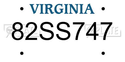 82SS747 Virginia License Plate