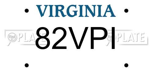 82VPI Virginia License Plate