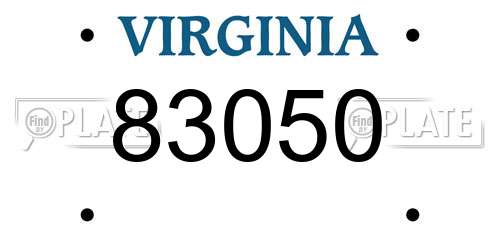 83050 Virginia License Plate