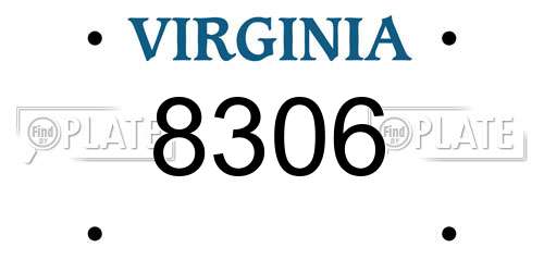 8306 Virginia License Plate