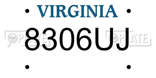 8306UJ Virginia License Plate