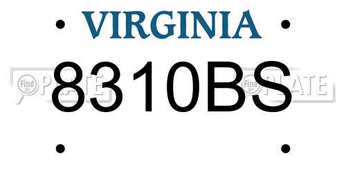 8310BS Virginia License Plate