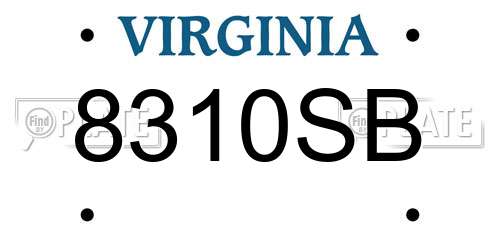 8310SB Virginia License Plate