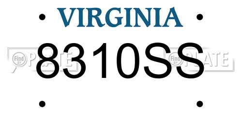 8310SS Virginia License Plate
