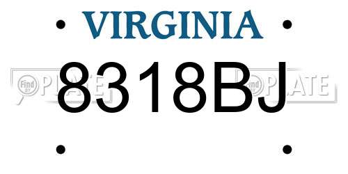 8318BJ Virginia License Plate