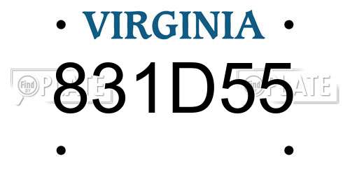 831D55 Virginia License Plate