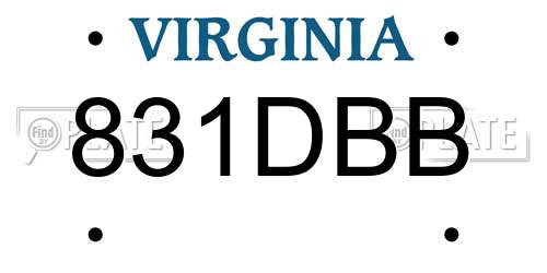 831DBB Virginia License Plate