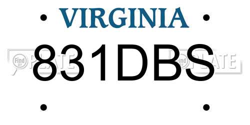 831DBS Virginia License Plate
