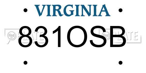 831OSB Virginia License Plate