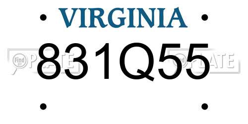 831Q55 Virginia License Plate
