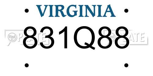 831Q88 Virginia License Plate