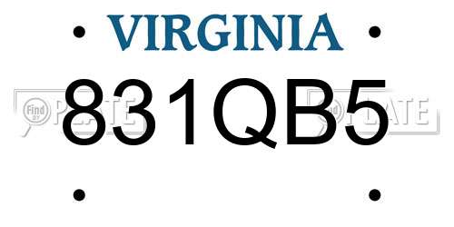 831QB5 Virginia License Plate