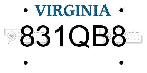 831QB8 Virginia License Plate