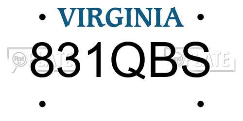 831QBS Virginia License Plate