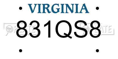 831QS8 Virginia License Plate