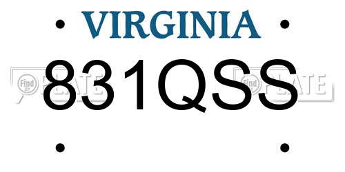 831QSS Virginia License Plate