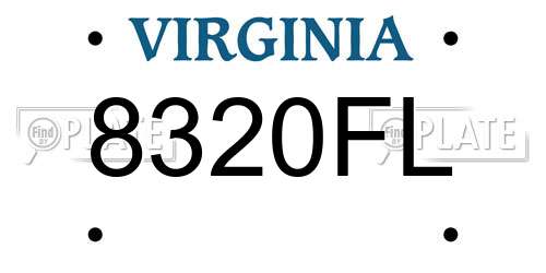 8320FL Virginia License Plate