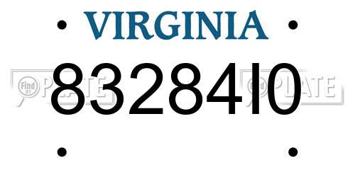 83284I0 Virginia License Plate