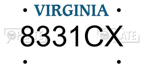 8331CX Virginia License Plate