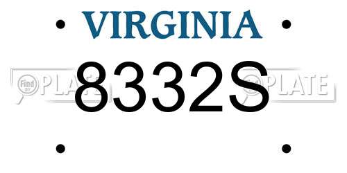 8332S Virginia License Plate