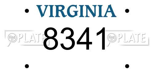 8341 Virginia License Plate