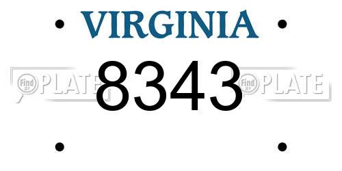 8343 Virginia License Plate
