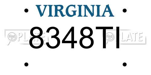 8348TI Virginia License Plate