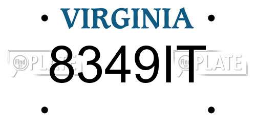 8349IT Virginia License Plate