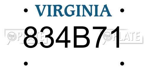 834B71 Virginia License Plate