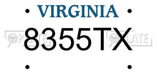 8355TX Virginia License Plate