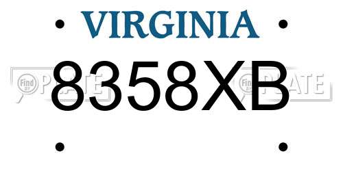 8358XB Virginia License Plate