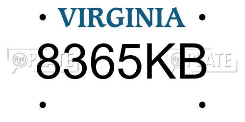 8365KB Virginia License Plate