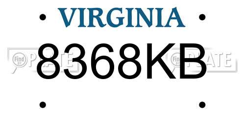 8368KB Virginia License Plate