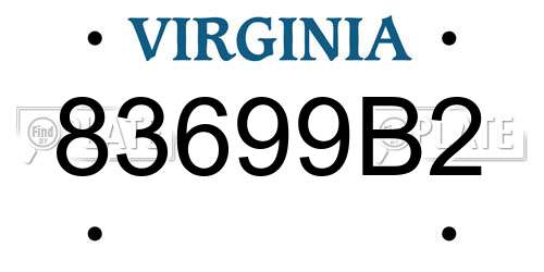 83699B2 Virginia License Plate