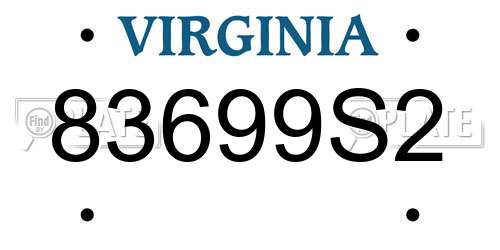 83699S2 Virginia License Plate