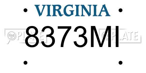 8373MI Virginia License Plate