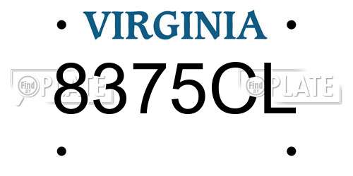 8375CL Virginia License Plate