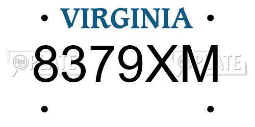 8379XM Virginia License Plate
